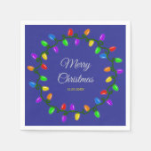 白熱［赤熱］光を放つクリスマス灯 スタンダードカクテルナプキン (正面)