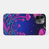 白熱［赤熱］光を放つサイケデリックキノコの森の夜 Case-Mate iPhoneケース (裏面(横))