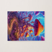 白熱［赤熱］光を放つサイケデリックマッシュルームパズル ジグソーパズル (横)