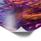 白熱［赤熱］光を放つサイケデリック茸 フォトプリント            (角)