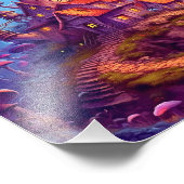 白熱［赤熱］光を放つサイケデリック茸 フォトプリント            (角)