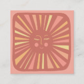 白熱［赤熱］光を放つサンキュート魅力的ピンク スクエア名刺 (正面)