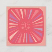 白熱［赤熱］光を放つサンキュート魅力的ピンク スクエア名刺 (正面)