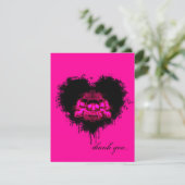 白熱［赤熱］光を放つスカルゴシックハートありがとう サンキューカード (スタンド正面)