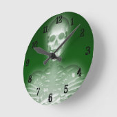 白熱［赤熱］光を放つスケルトン：ウォールクロック ラウンド壁時計 (傾斜)