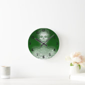 白熱［赤熱］光を放つスケルトン：ウォールクロック ラウンド壁時計 (ホーム)