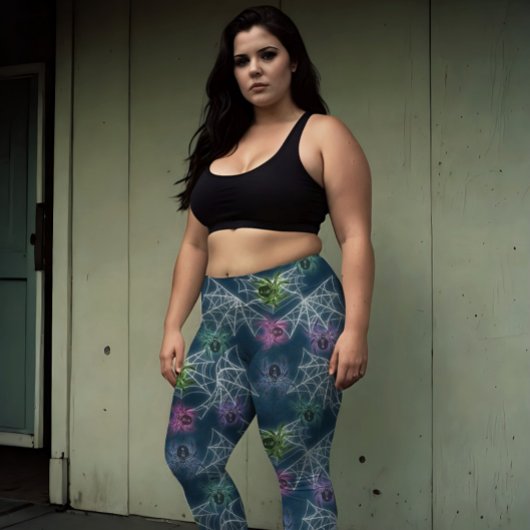 白熱［赤熱］光を放つスパイダズレインボーカラフルアラクニドアリュア レギンス