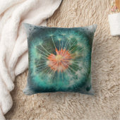 白熱［赤熱］光を放つタンポポの種が水の色を詰め絵を描る クッション (ブランケット)