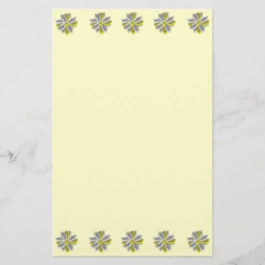 白熱［赤熱］光を放つデイジー花フローラ書き紙 便箋 (正面)