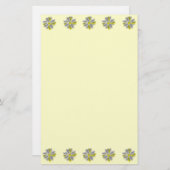 白熱［赤熱］光を放つデイジー花フローラ書き紙 便箋 (正面/裏面)