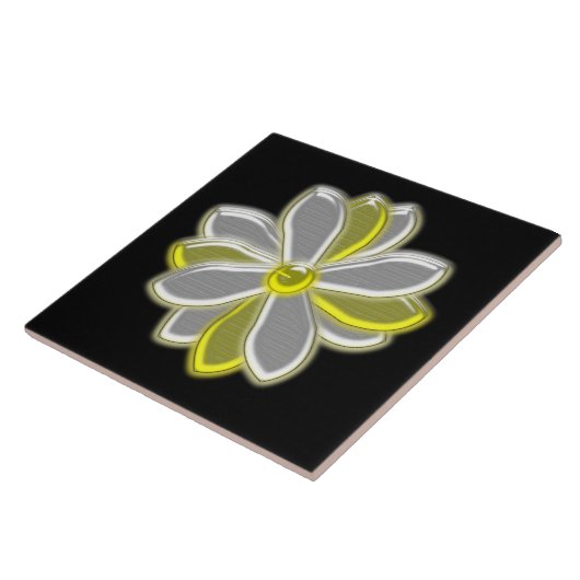 白熱［赤熱］光を放つデイジー花瓦 タイル (側面)