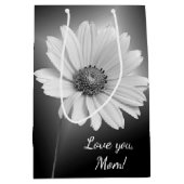 白熱［赤熱］光を放つデイジーOn Black For Mom ミディアムペーパーバッグ (正面)