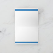 白熱［赤熱］光を放つハートオン青エレガント サンキューカード (内部)