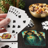 白熱［赤熱］光を放つハート女性ファンタジーSci-Fi トランプ (インサイチュ)