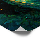 白熱［赤熱］光を放つハート女性ファンタジーSci-Fi ポスター (角)