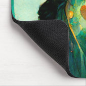 白熱［赤熱］光を放つハート女性ファンタジーSci-Fi マウスパッド (コーナー)