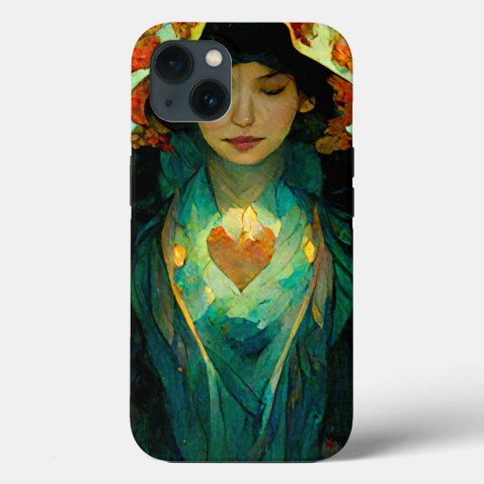 白熱［赤熱］光を放つハート女性ファンタジーSci-Fi Case-Mate iPhoneケース (裏面)