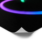 白熱［赤熱］光を放つハート ポスター (角)