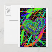 白熱［赤熱］光を放つハート ポストカード (正面/裏面)