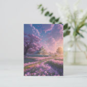 白熱［赤熱］光を放つピンクフィールド日本のヴィラ ポストカード (スタンド正面)