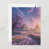 白熱［赤熱］光を放つピンクフィールド日本のヴィラ ポストカード (正面/裏面)