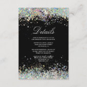 白熱［赤熱］光を放つモダンエレガント結婚グリッター エンクロージャーカード (正面)