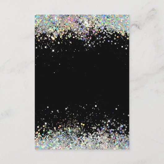 白熱［赤熱］光を放つモダンエレガント結婚グリッター エンクロージャーカード (裏面)