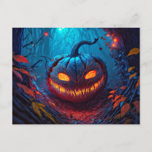 白熱［赤熱］光を放つ不気味ハッピーハローウィン ポストカード