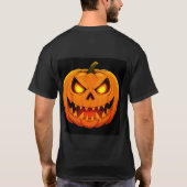 白熱［赤熱］光を放つ不気味ハロウィンカボチャ Tシャツ (裏面)