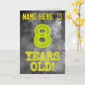 白熱［赤熱］光を放つ不気味Aura Look "8歳！" +名前 カード (黄色い花)