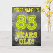 白熱［赤熱］光を放つ不気味Aura Look "83歳！" +名前 カード (黄色い花)