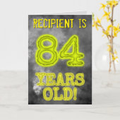 白熱［赤熱］光を放つ不気味Aura Look "84歳！" +名前 カード (黄色い花)