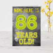 白熱［赤熱］光を放つ不気味Aura Look "86歳！" +名前 カード (黄色い花)