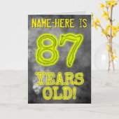 白熱［赤熱］光を放つ不気味Aura Look "87歳！" +名前 カード (黄色い花)
