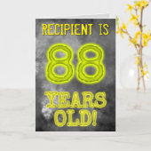 白熱［赤熱］光を放つ不気味Aura Look "88歳！" +名前 カード (黄色い花)