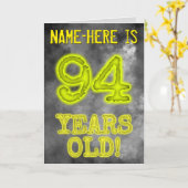 白熱［赤熱］光を放つ不気味Aura Look "94歳！" +名前 カード (黄色い花)