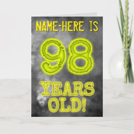 白熱［赤熱］光を放つ不気味Aura Look "98歳！" +名前 カード