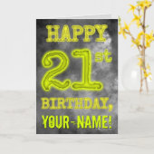 白熱［赤熱］光を放つ不気味Aura Look "HAPPY 21st BIRTHDAY" カード (黄色い花)