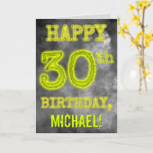 白熱［赤熱］光を放つ不気味Aura Look "HAPPY 30th BIRTHDAY" カード (黄色い花)