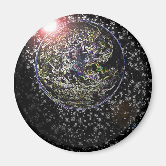 白熱［赤熱］光を放つ土 マグネット (正面)