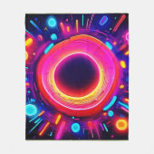 白熱［赤熱］光を放つ抽象デザイン フリースブランケット (正面)