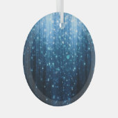 白熱［赤熱］光を放つ抽象芸術: Illuminated Background Art ガラスオーナメント (正面右)