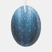 白熱［赤熱］光を放つ抽象芸術: Illuminated Background Art ガラスオーナメント (正面左)