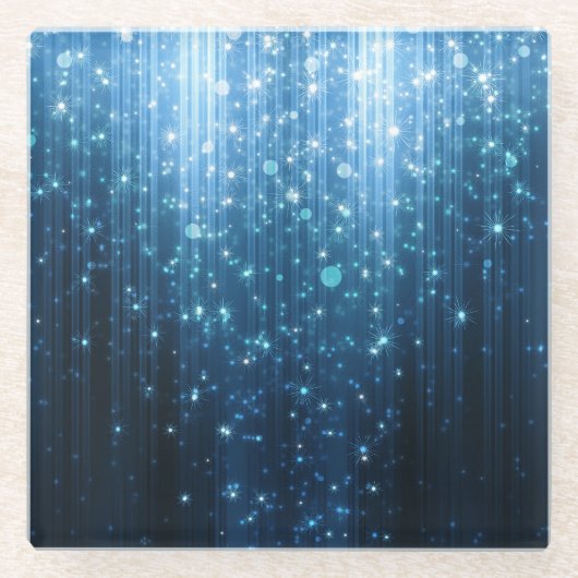 白熱［赤熱］光を放つ抽象芸術: Illuminated Background Art ガラスコースター (正面)