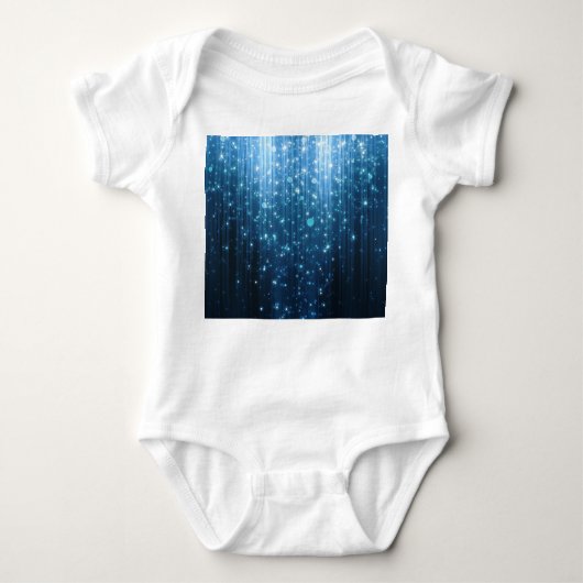 白熱［赤熱］光を放つ抽象芸術: Illuminated Background Art ベビーボディスーツ (正面)