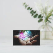 白熱［赤熱］光を放つ星形五角形名刺 名刺 (スタンド正面)