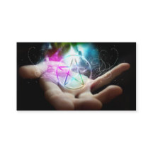 白熱［赤熱］光を放つ星形五角形名刺