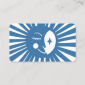 白熱［赤熱］光を放つ月が可愛く魅力的カラフル青 名刺 (正面)