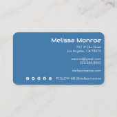 白熱［赤熱］光を放つ月が可愛く魅力的カラフル青 名刺 (裏面)