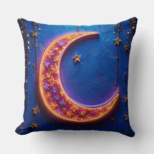白熱［赤熱］光を放つ月 クッション (正面)